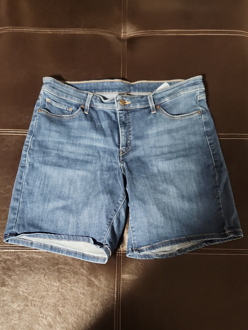 Classic Blue Denim Jean Shorts - Comfortable Mid-Rise